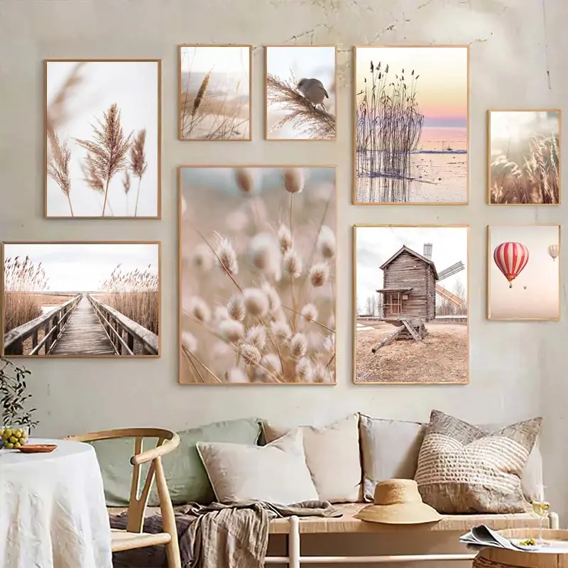 Beige Landscape Wall Art Poste - Orchard Sprayer Tractor review and price