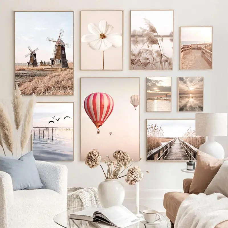 Beige Landscape Wall Art Poste - Orchard Sprayer Tractor review and price